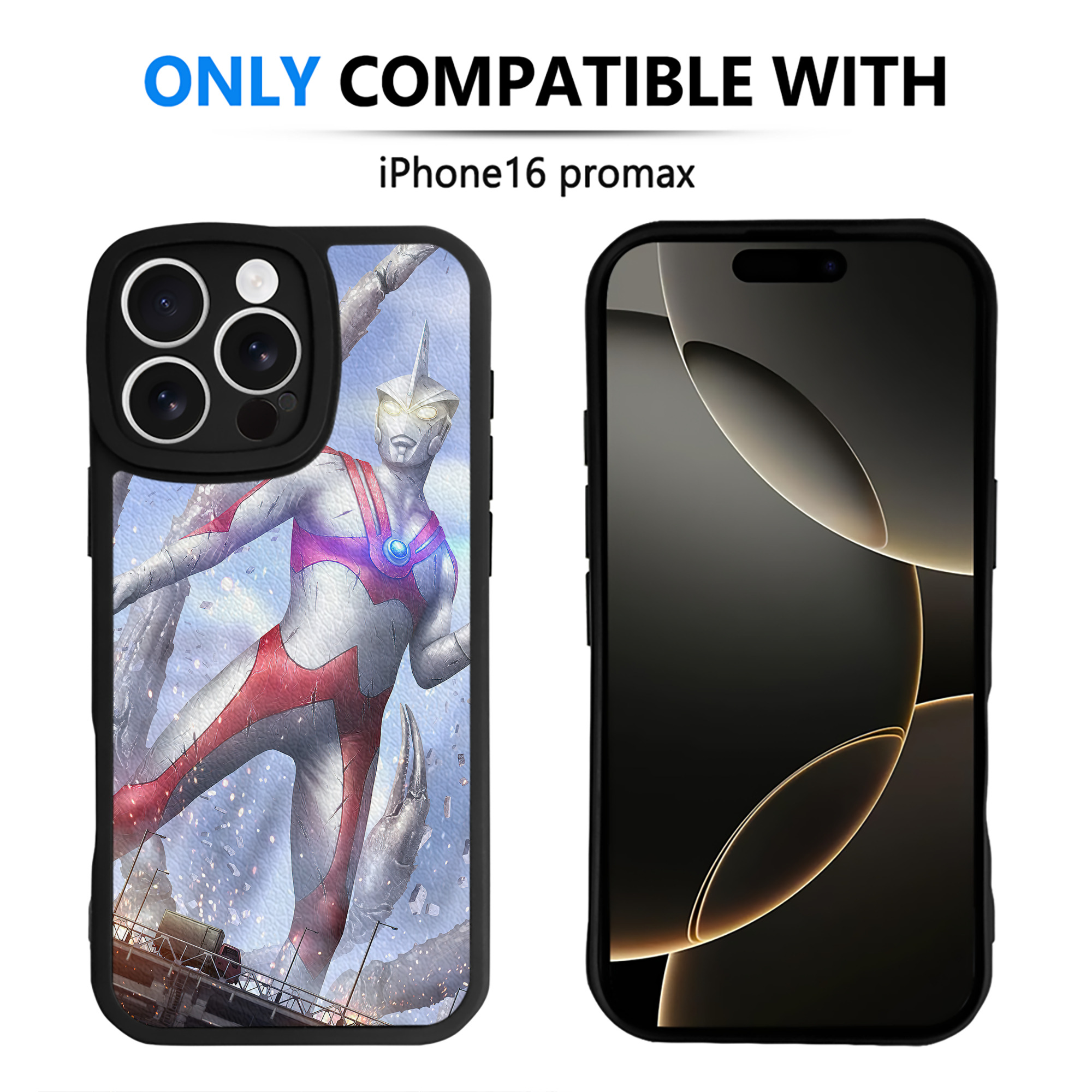 （画像用） ウルトラマン Ultraman 【iPhone 16シリーズ対応】シリコンスマホケース（レザー調） 材質：シリコン